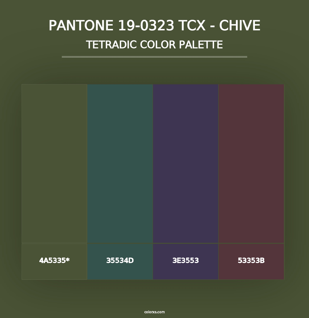 PANTONE 19-0323 TCX - Chive - Tetradic Color Palette