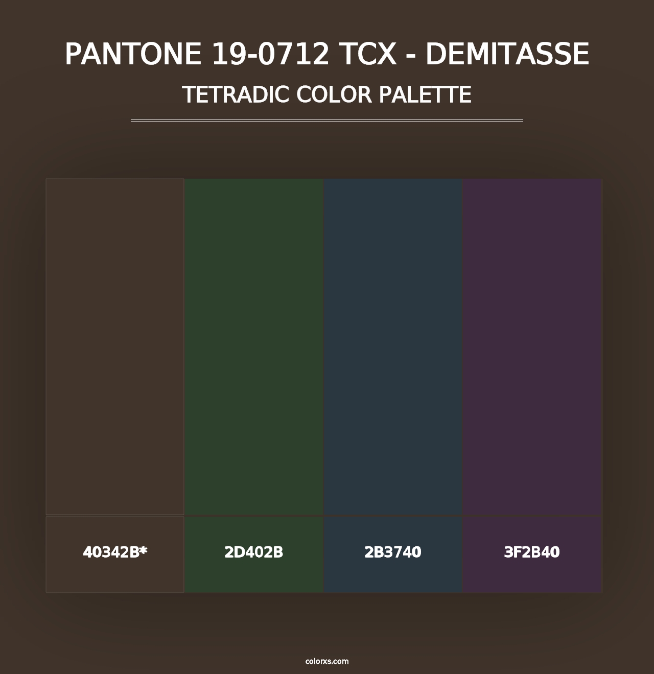 PANTONE 19-0712 TCX - Demitasse - Tetradic Color Palette