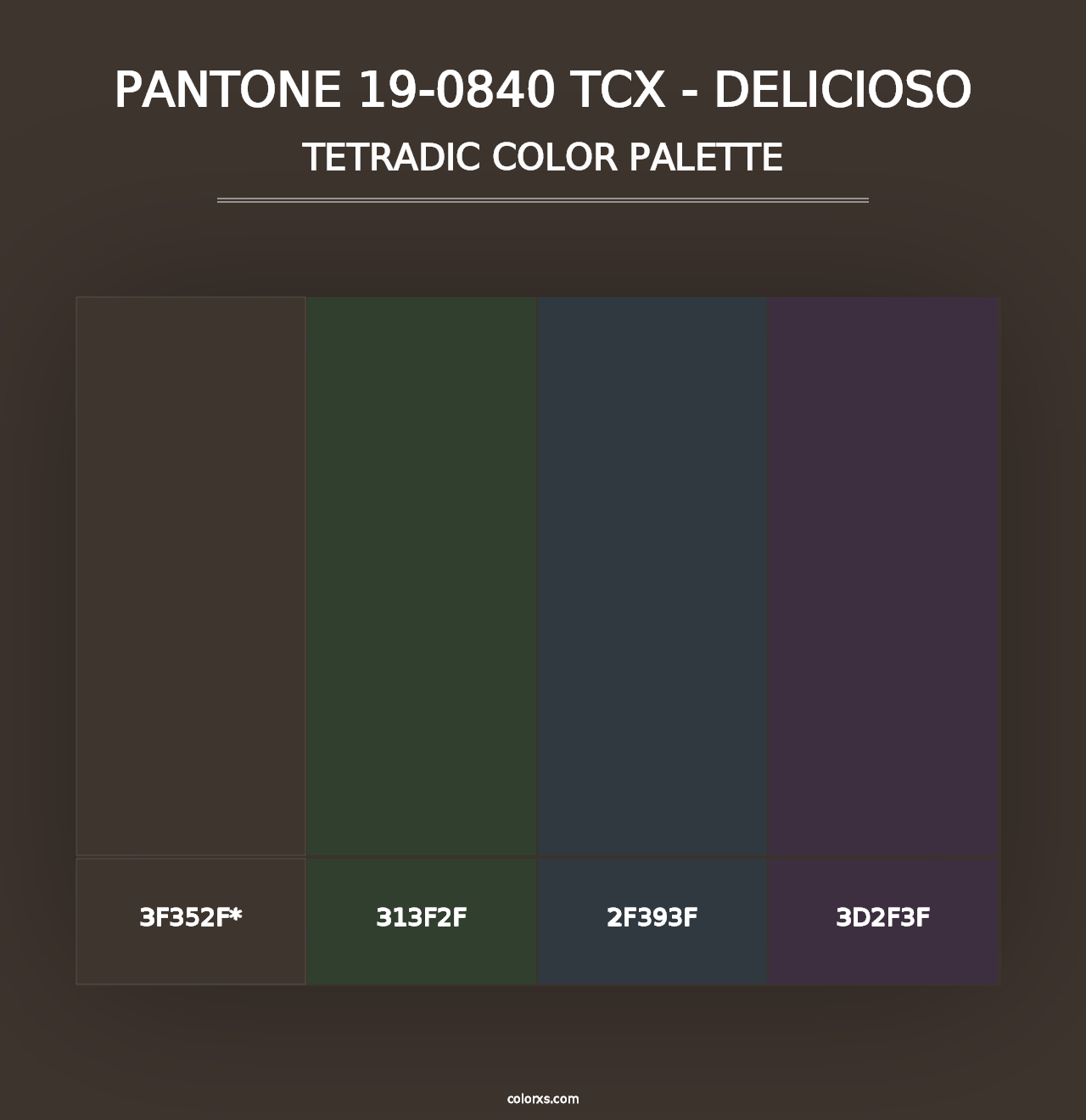 PANTONE 19-0840 TCX - Delicioso - Tetradic Color Palette