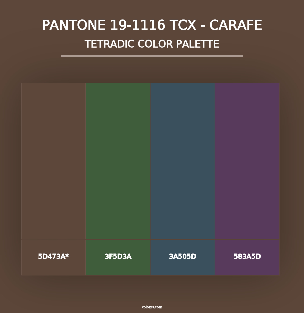 PANTONE 19-1116 TCX - Carafe - Tetradic Color Palette