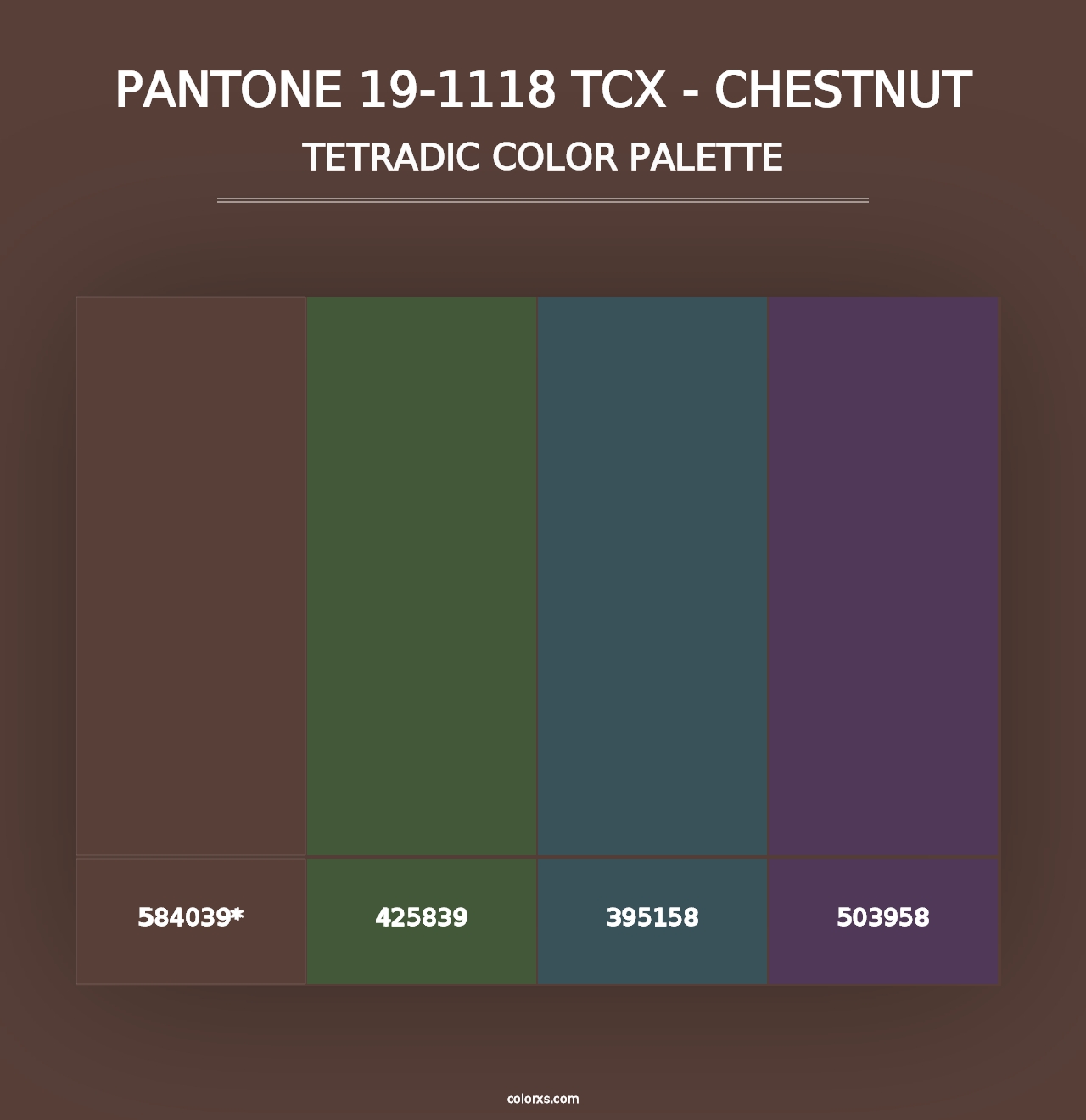 PANTONE 19-1118 TCX - Chestnut - Tetradic Color Palette