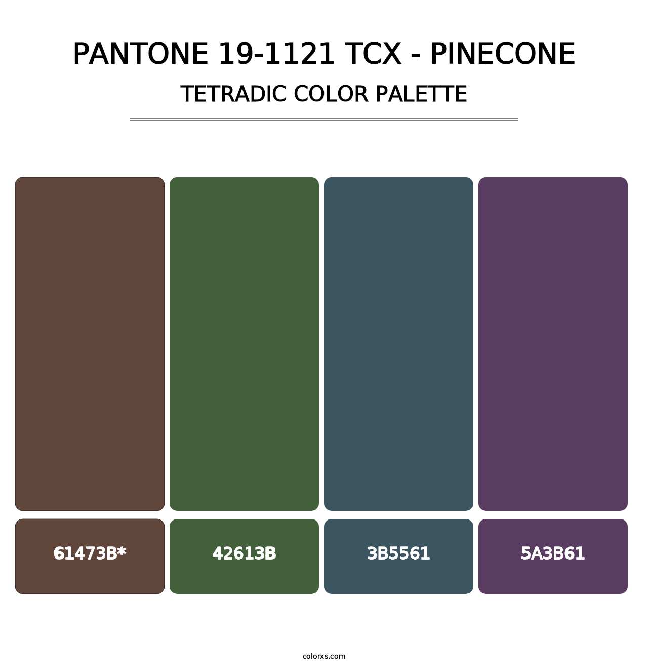 PANTONE 19-1121 TCX - Pinecone - Tetradic Color Palette