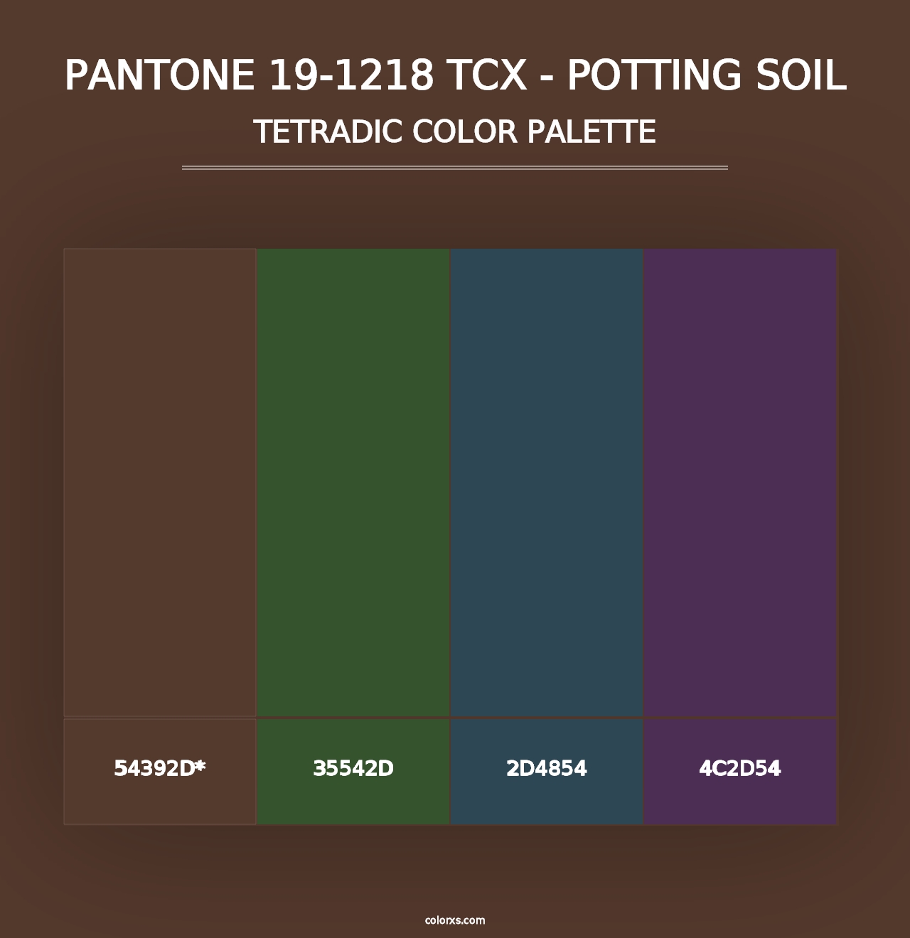 PANTONE 19-1218 TCX - Potting Soil - Tetradic Color Palette