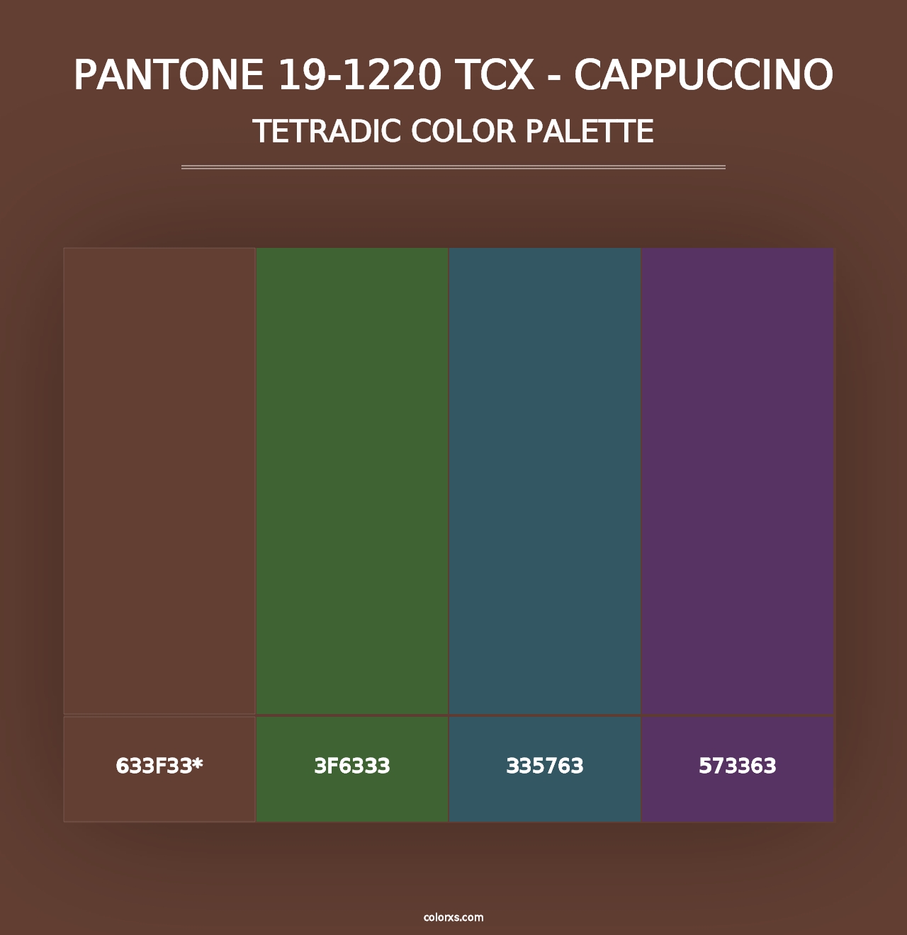 PANTONE 19-1220 TCX - Cappuccino - Tetradic Color Palette