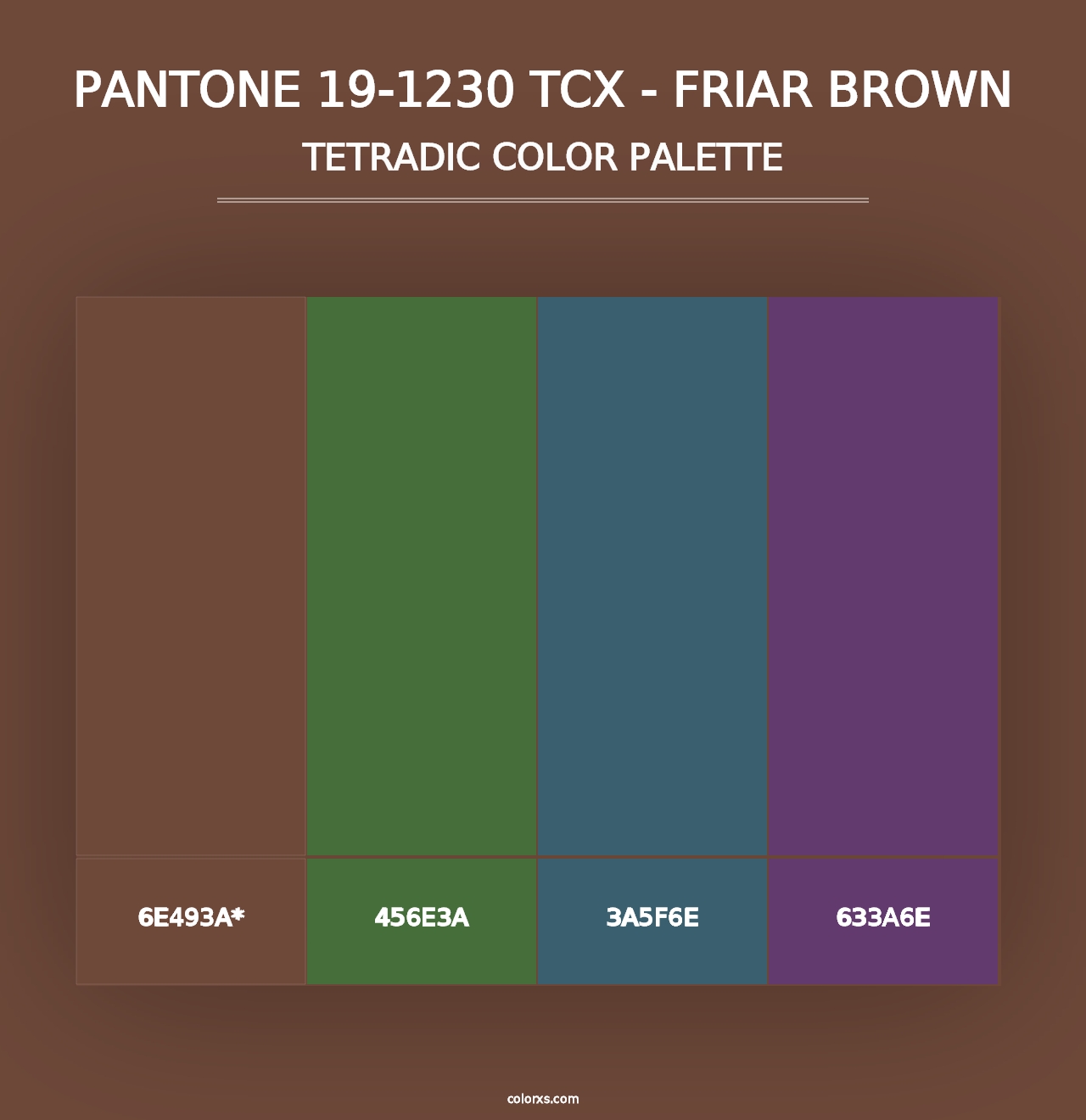 PANTONE 19-1230 TCX - Friar Brown - Tetradic Color Palette