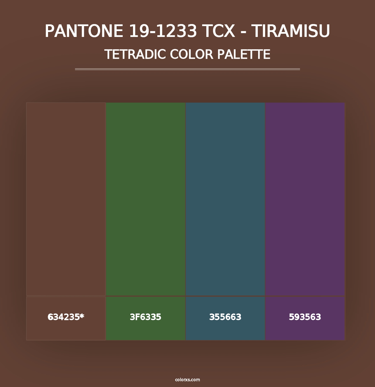 PANTONE 19-1233 TCX - Tiramisu - Tetradic Color Palette