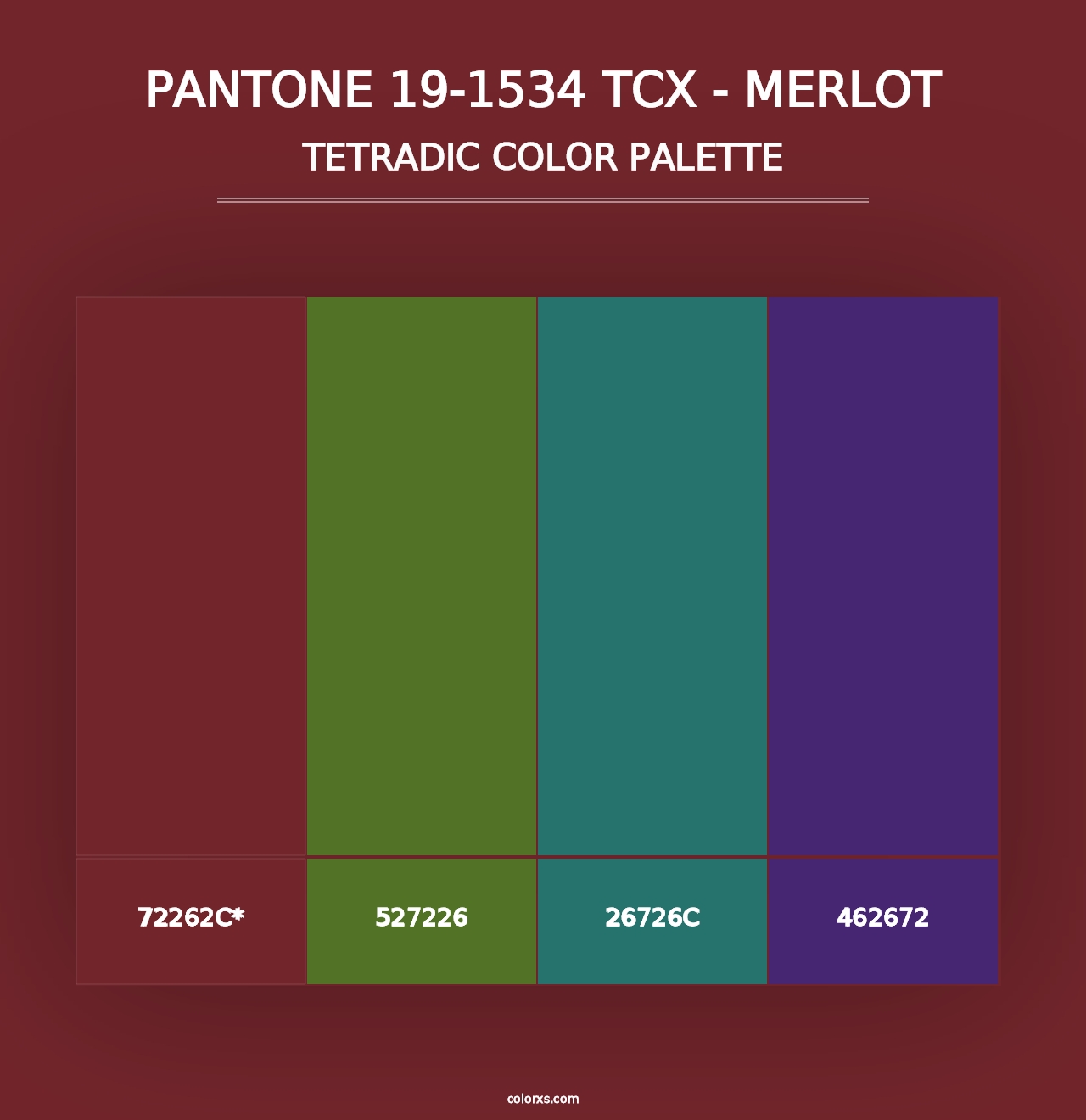 PANTONE 19-1534 TCX - Merlot - Tetradic Color Palette