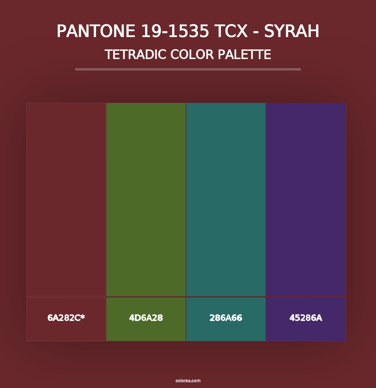 PANTONE 19-1535 TCX - Syrah - Tetradic Color Palette