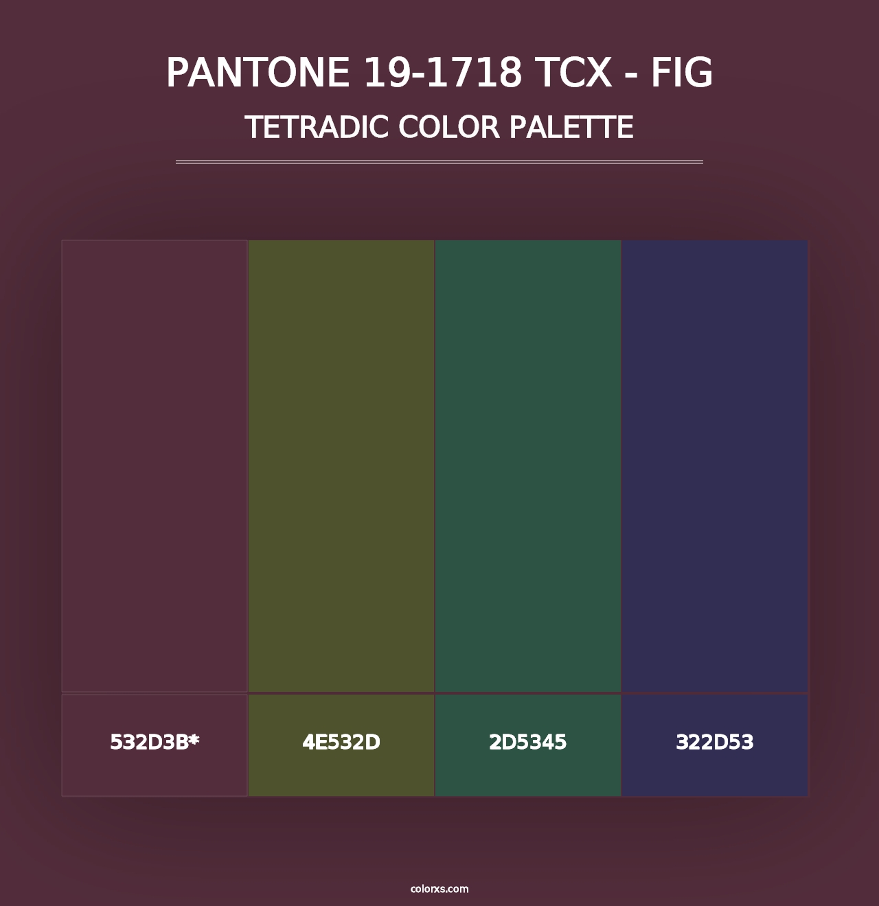 PANTONE 19-1718 TCX - Fig - Tetradic Color Palette