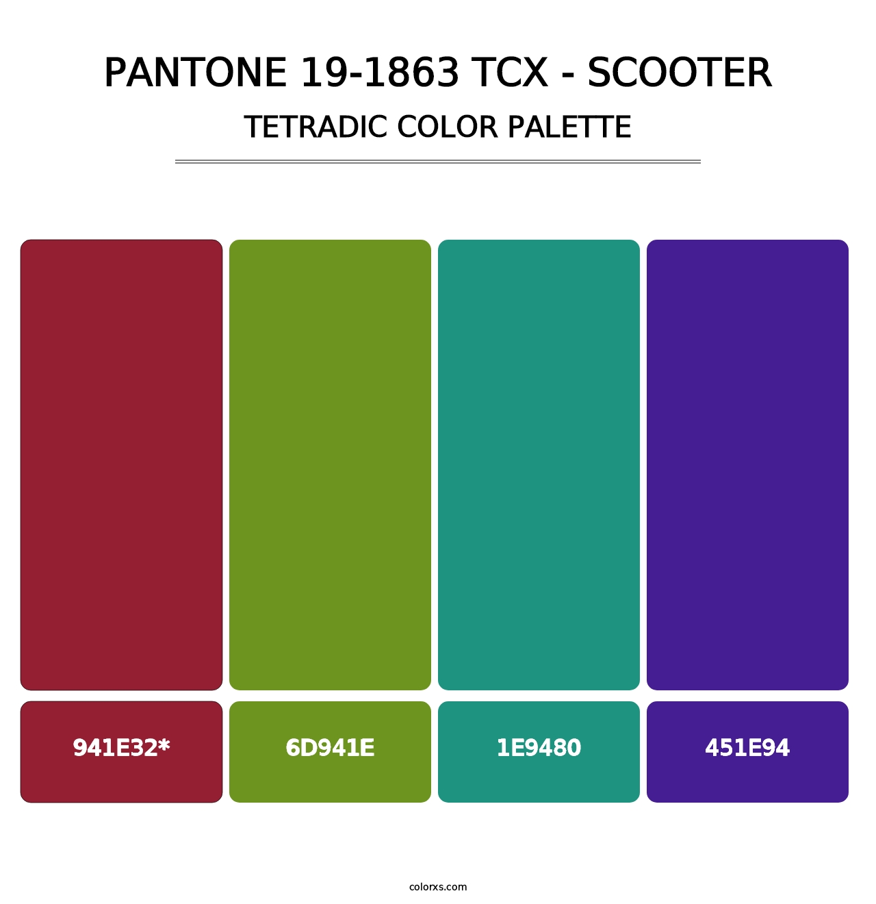 PANTONE 19-1863 TCX - Scooter - Tetradic Color Palette