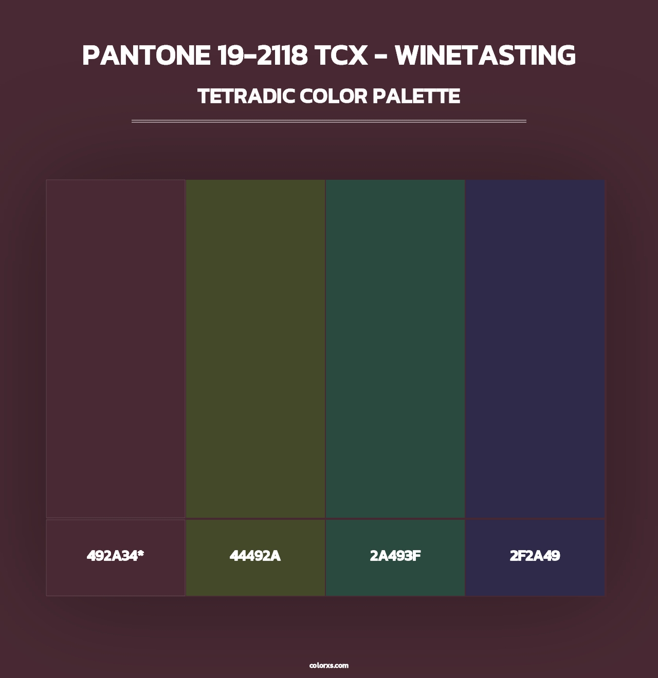 PANTONE 19-2118 TCX - Winetasting - Tetradic Color Palette