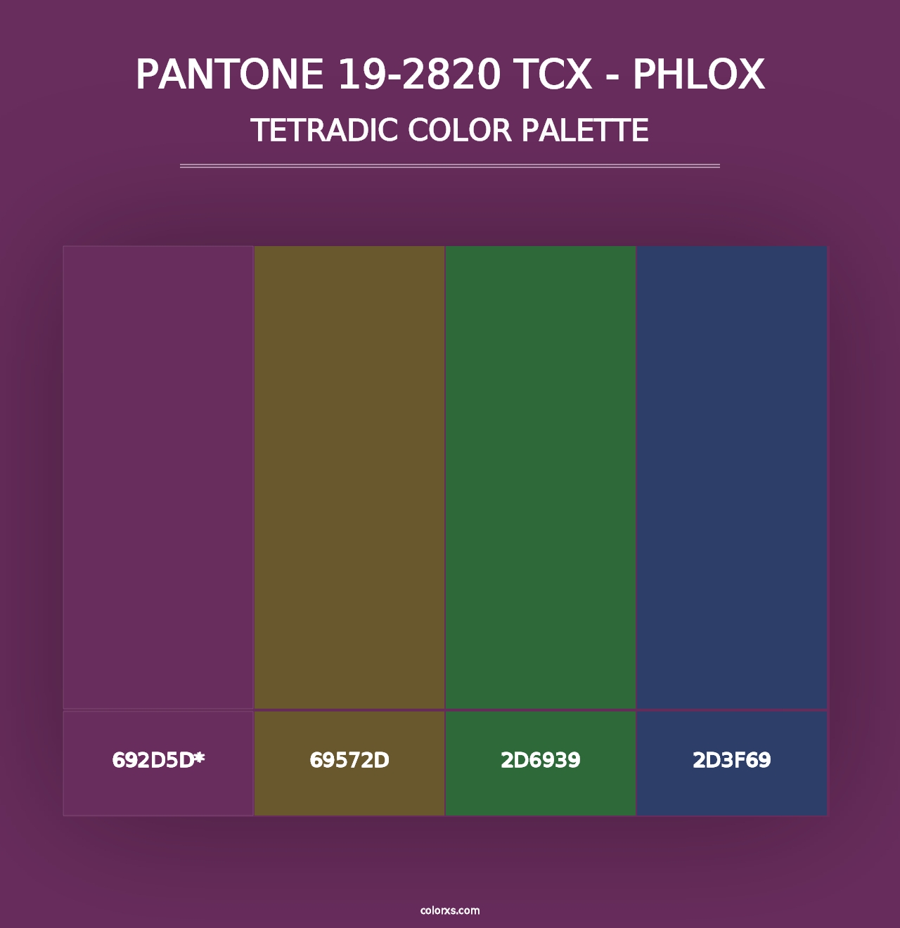 PANTONE 19-2820 TCX - Phlox - Tetradic Color Palette