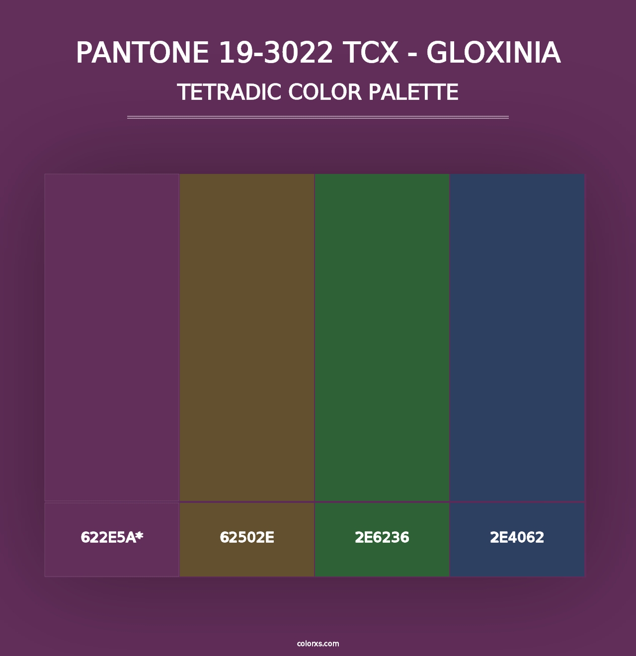 PANTONE 19-3022 TCX - Gloxinia - Tetradic Color Palette