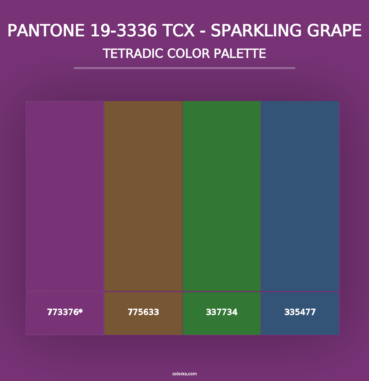 PANTONE 19-3336 TCX - Sparkling Grape - Tetradic Color Palette