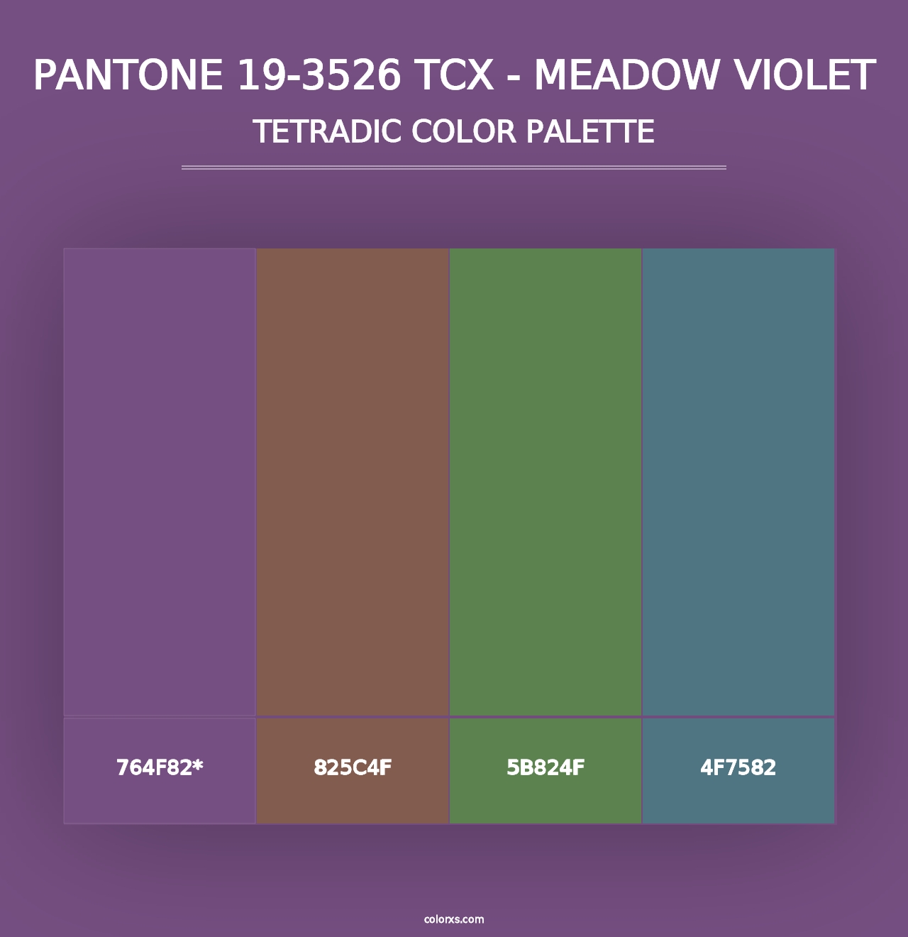 PANTONE 19-3526 TCX - Meadow Violet - Tetradic Color Palette