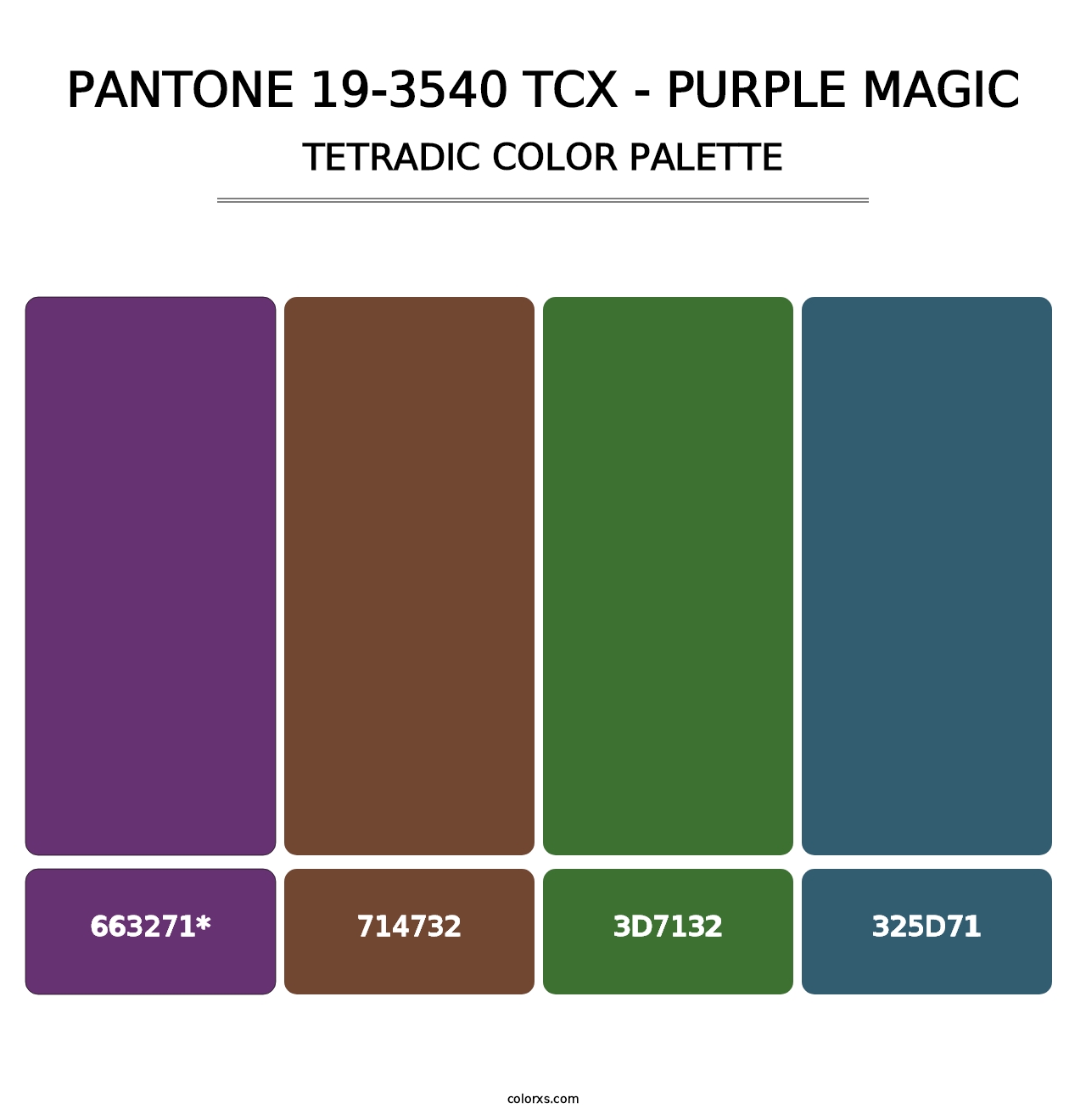 PANTONE 19-3540 TCX - Purple Magic - Tetradic Color Palette