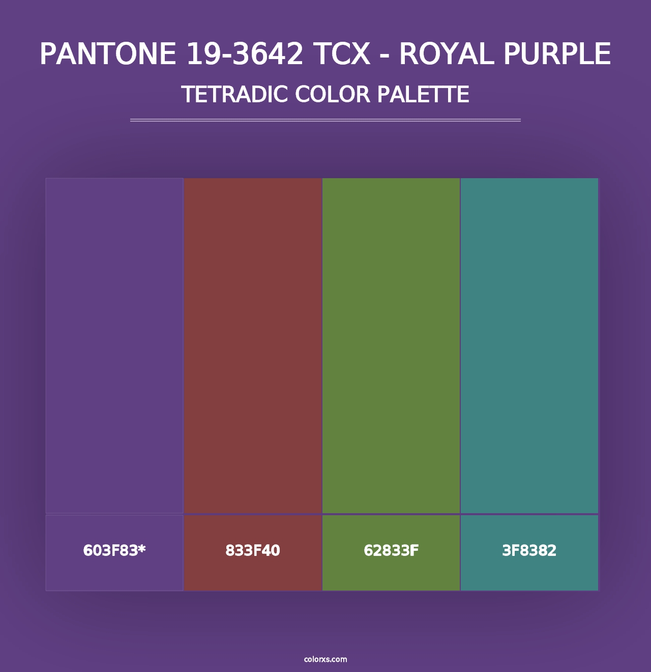 PANTONE 19-3642 TCX - Royal Purple - Tetradic Color Palette