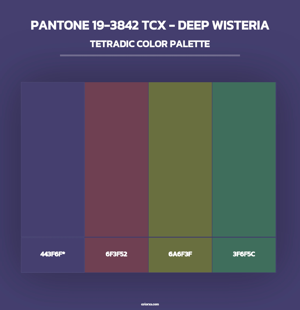 PANTONE 19-3842 TCX - Deep Wisteria - Tetradic Color Palette