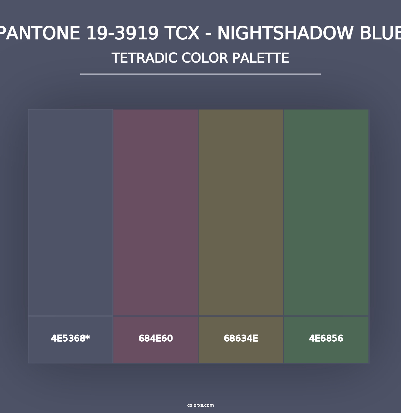 PANTONE 19-3919 TCX - Nightshadow Blue - Tetradic Color Palette