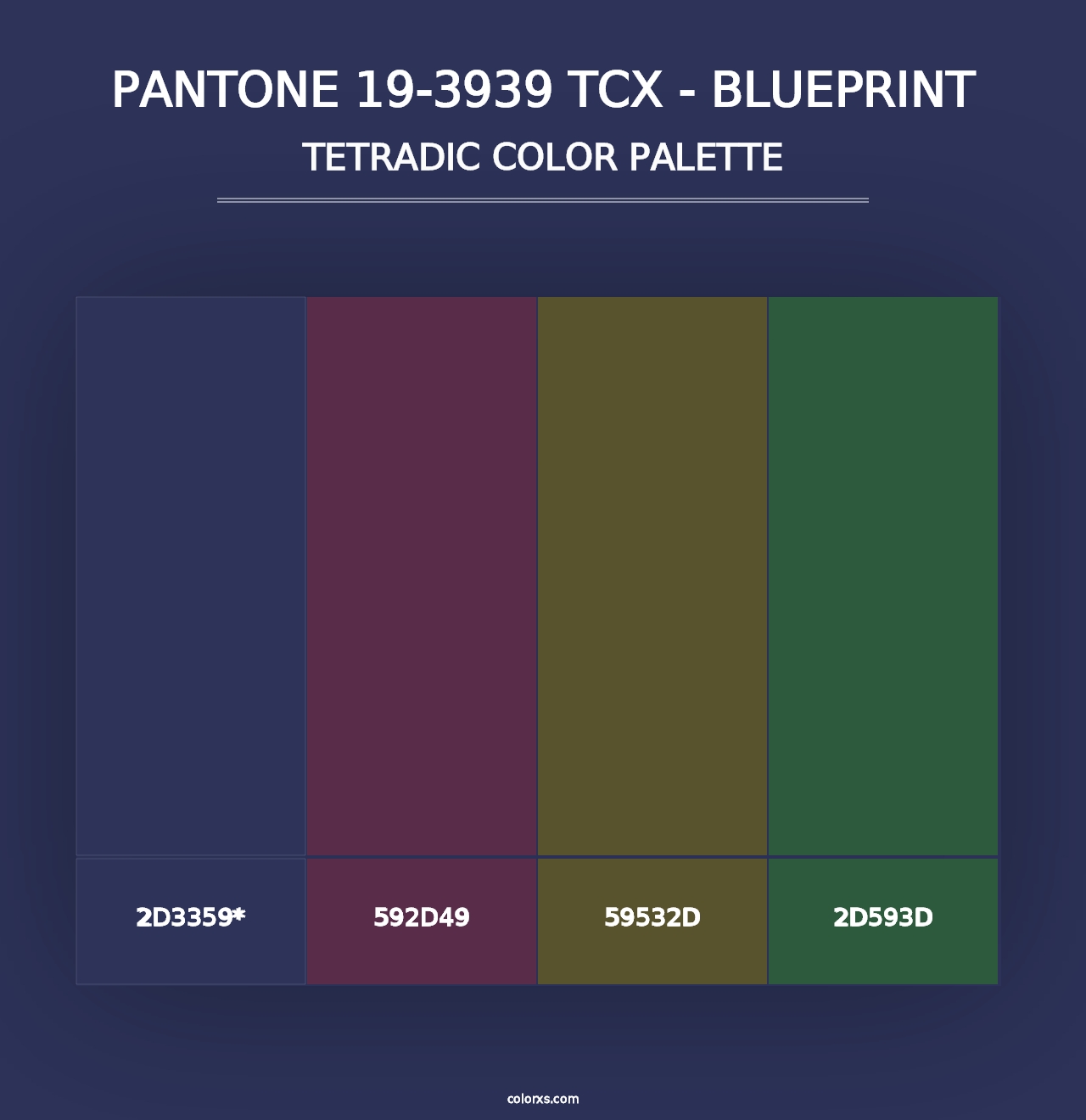 PANTONE 19-3939 TCX - Blueprint - Tetradic Color Palette