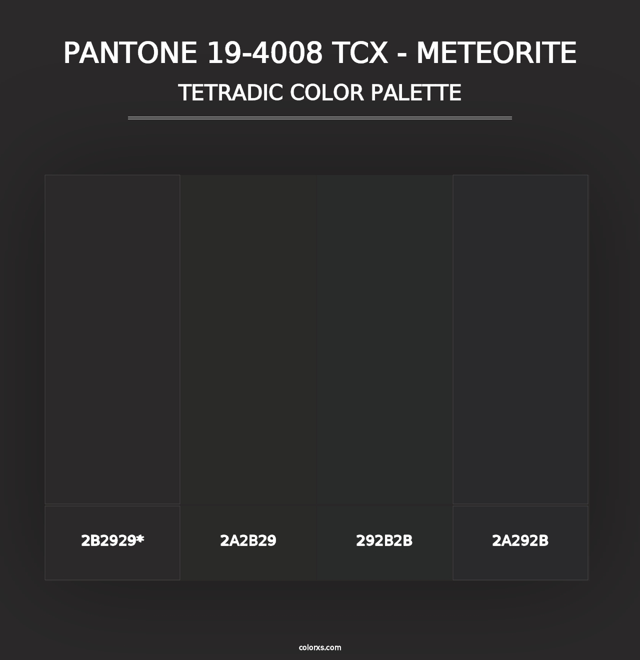 PANTONE 19-4008 TCX - Meteorite - Tetradic Color Palette