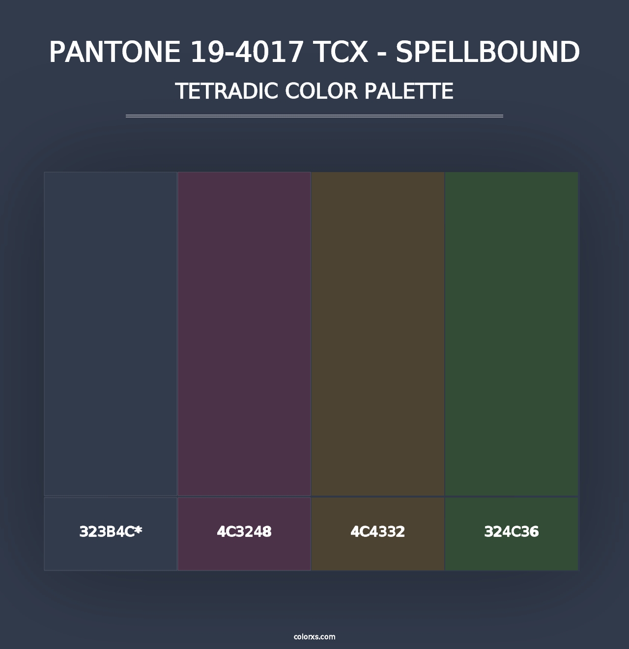 PANTONE 19-4017 TCX - Spellbound - Tetradic Color Palette