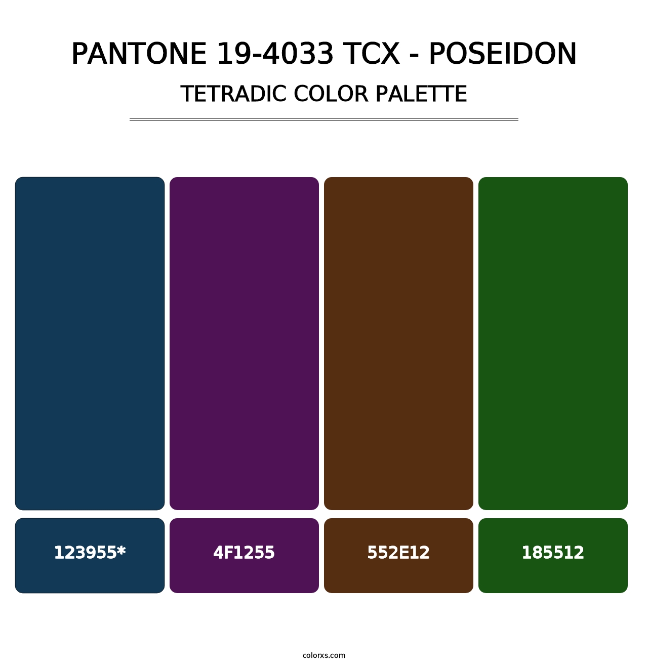 PANTONE 19-4033 TCX - Poseidon - Tetradic Color Palette