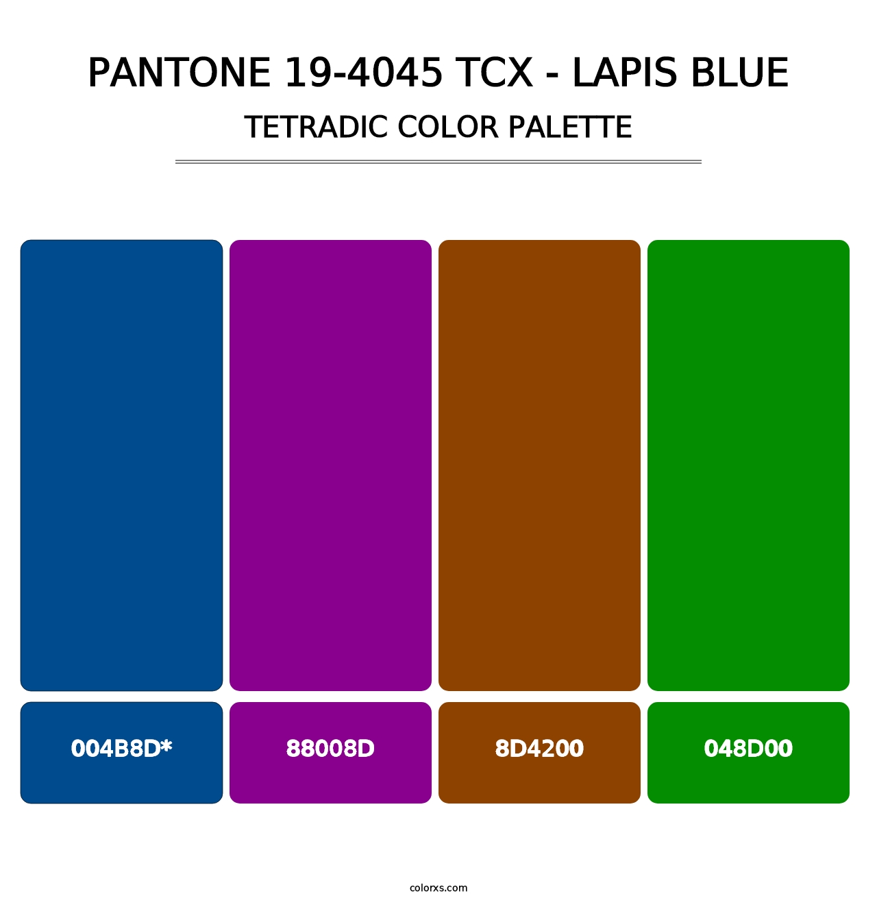 PANTONE 19-4045 TCX - Lapis Blue - Tetradic Color Palette