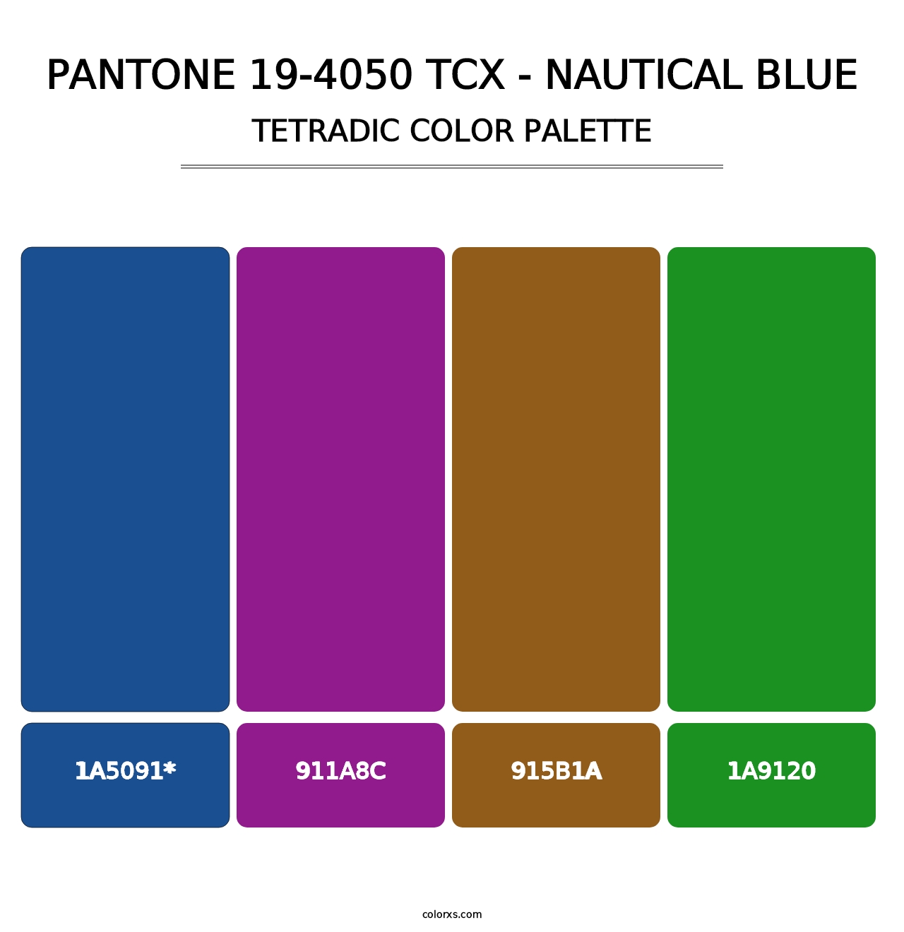 PANTONE 19-4050 TCX - Nautical Blue - Tetradic Color Palette