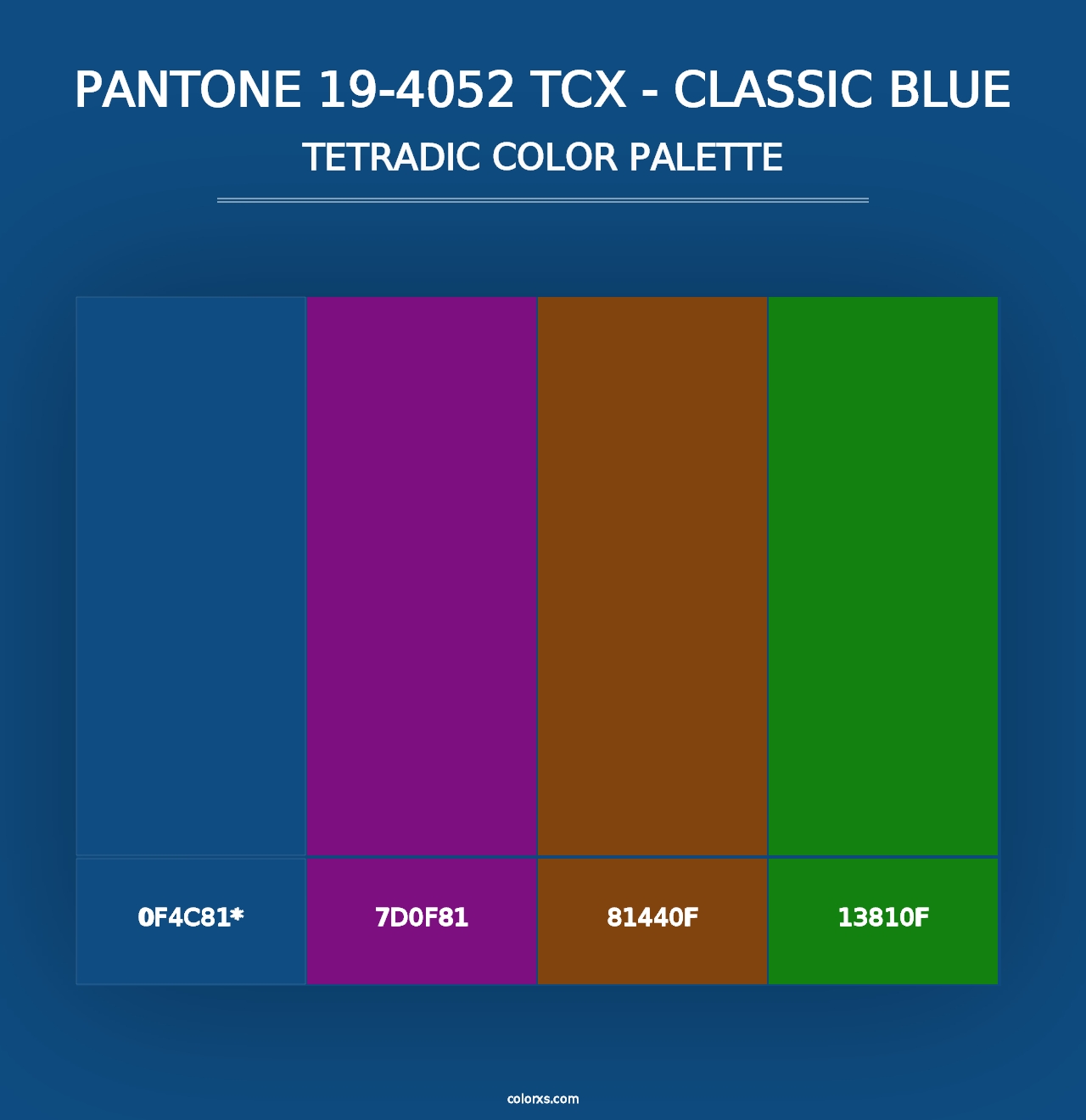 PANTONE 19-4052 TCX - Classic Blue - Tetradic Color Palette