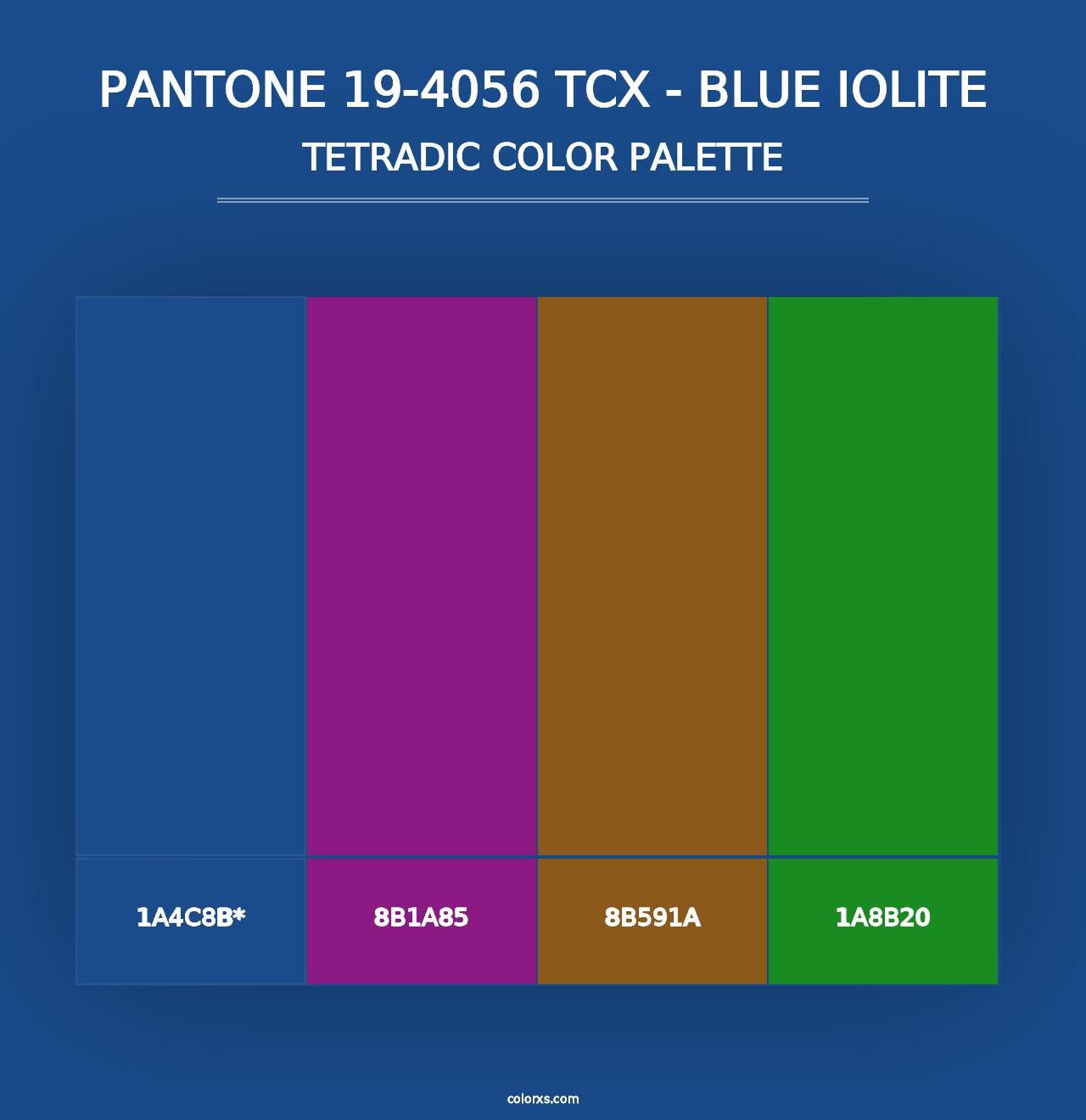 PANTONE 19-4056 TCX - Blue Iolite - Tetradic Color Palette