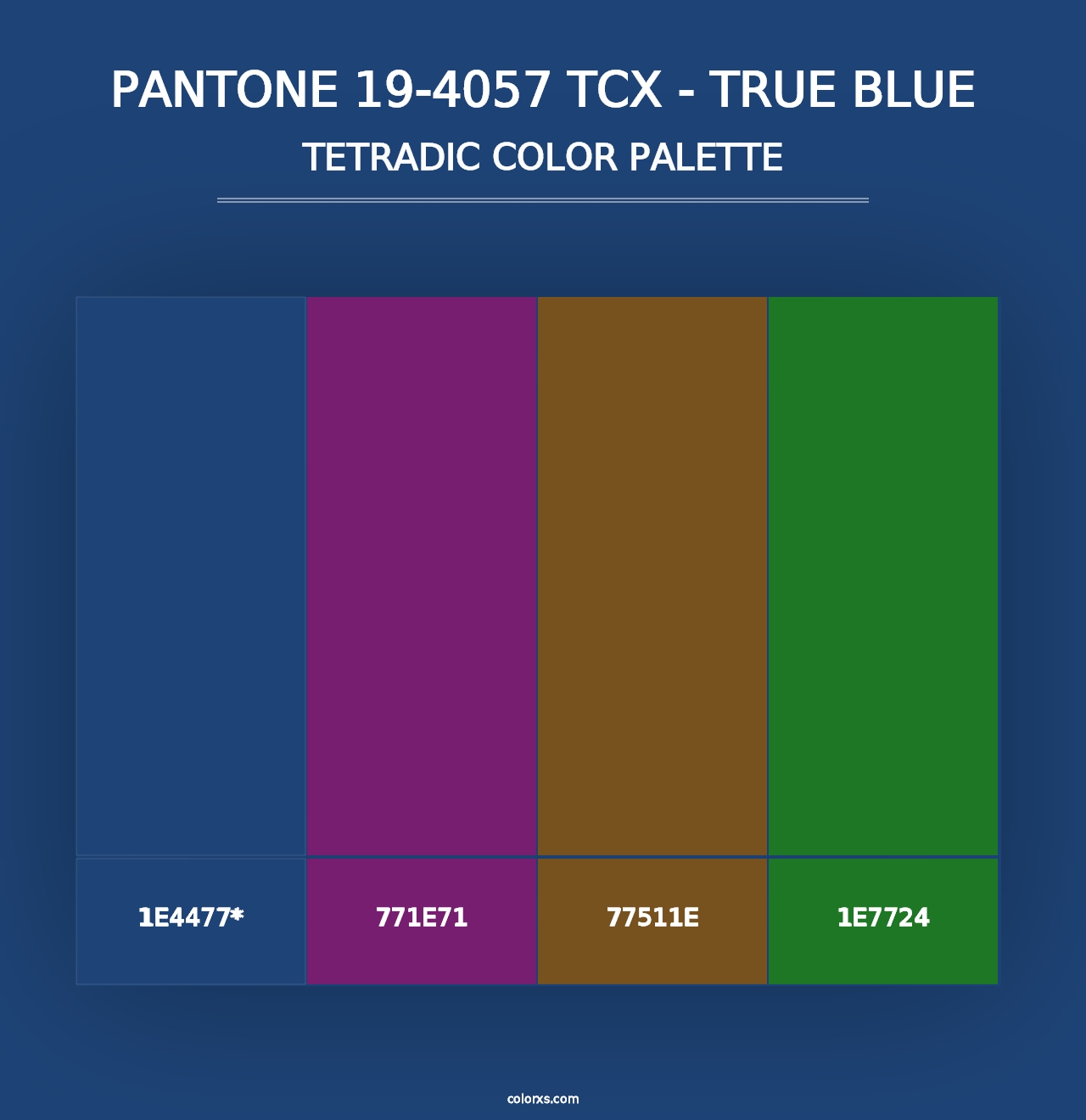 PANTONE 19-4057 TCX - True Blue - Tetradic Color Palette