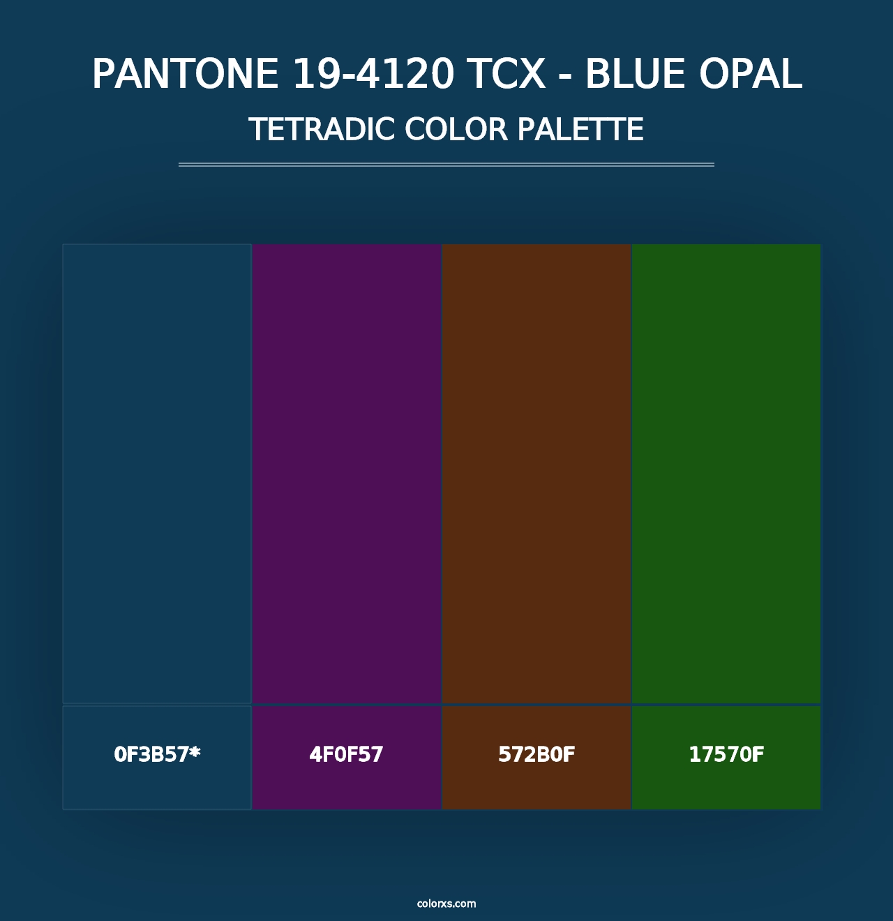 PANTONE 19-4120 TCX - Blue Opal - Tetradic Color Palette