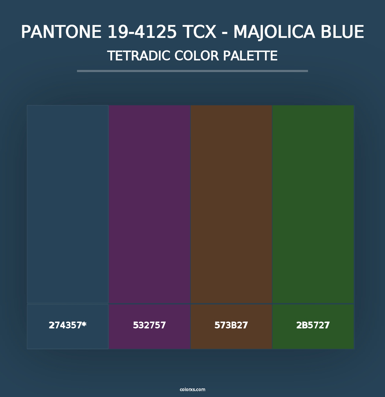 PANTONE 19-4125 TCX - Majolica Blue - Tetradic Color Palette