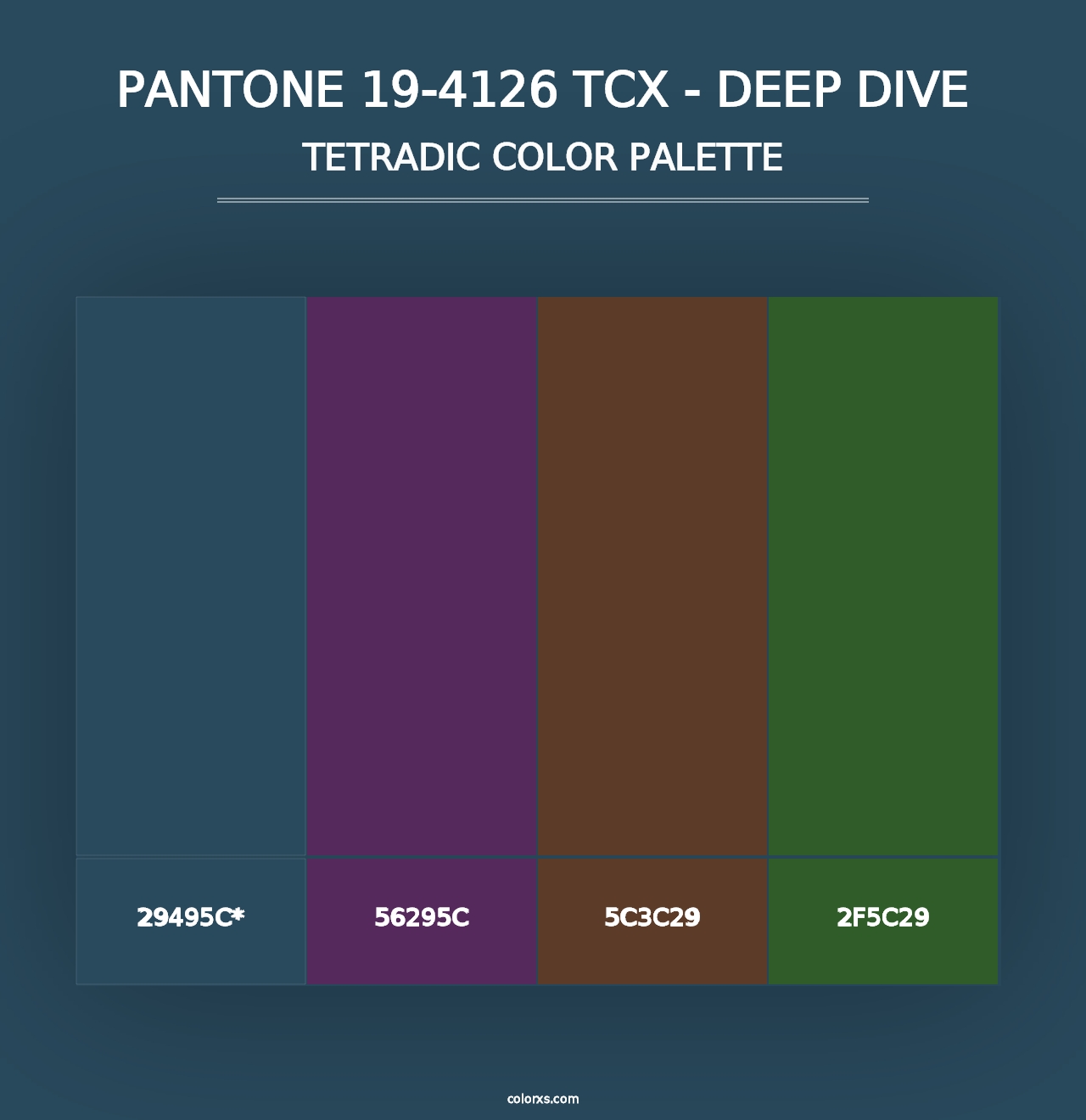 PANTONE 19-4126 TCX - Deep Dive - Tetradic Color Palette