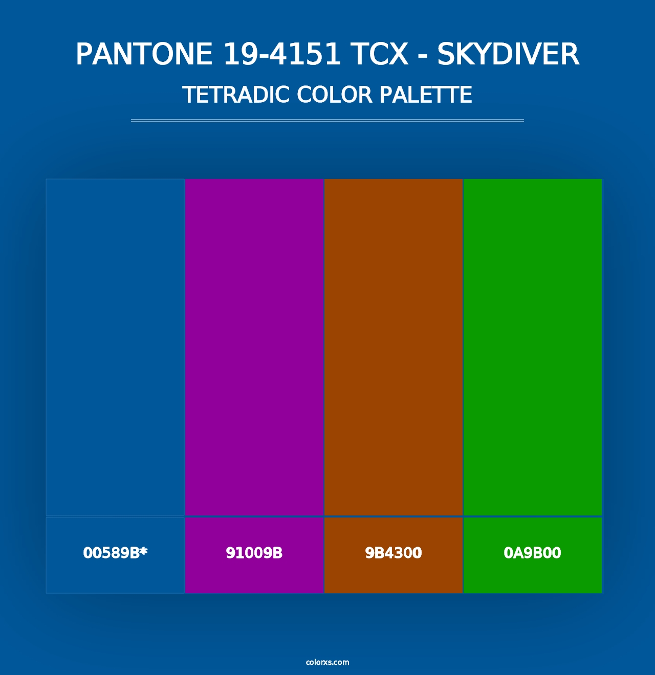 PANTONE 19-4151 TCX - Skydiver - Tetradic Color Palette