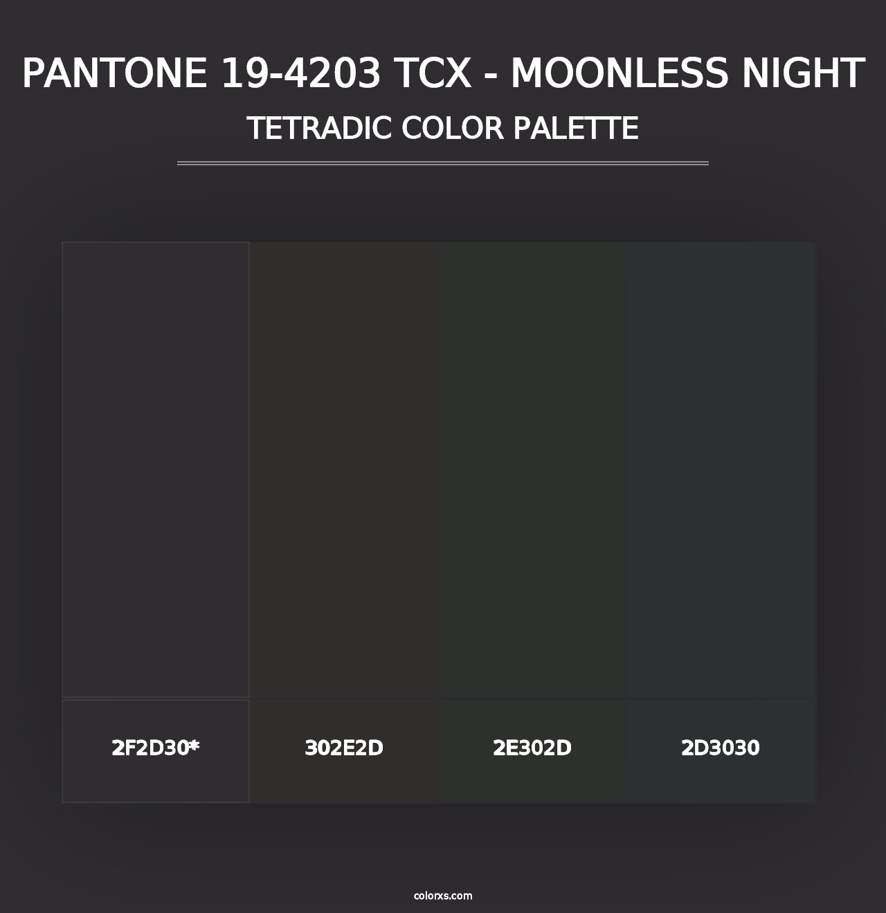 PANTONE 19-4203 TCX - Moonless Night - Tetradic Color Palette