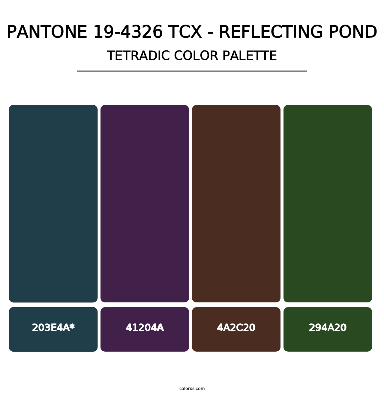 PANTONE 19-4326 TCX - Reflecting Pond - Tetradic Color Palette