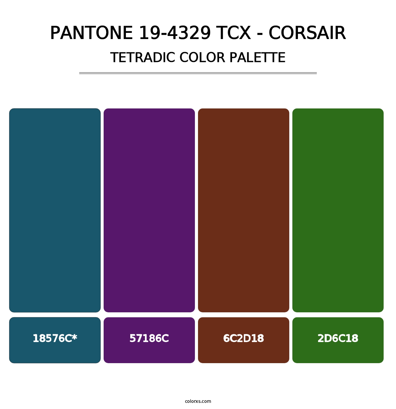 PANTONE 19-4329 TCX - Corsair - Tetradic Color Palette