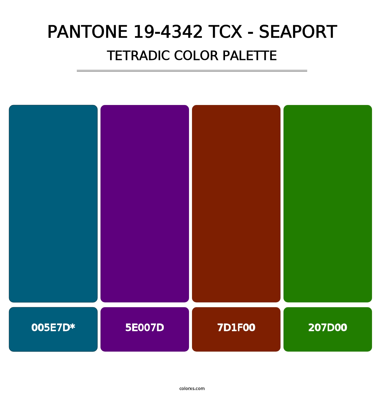 PANTONE 19-4342 TCX - Seaport - Tetradic Color Palette