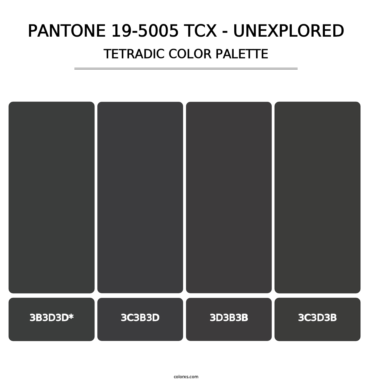 PANTONE 19-5005 TCX - Unexplored - Tetradic Color Palette