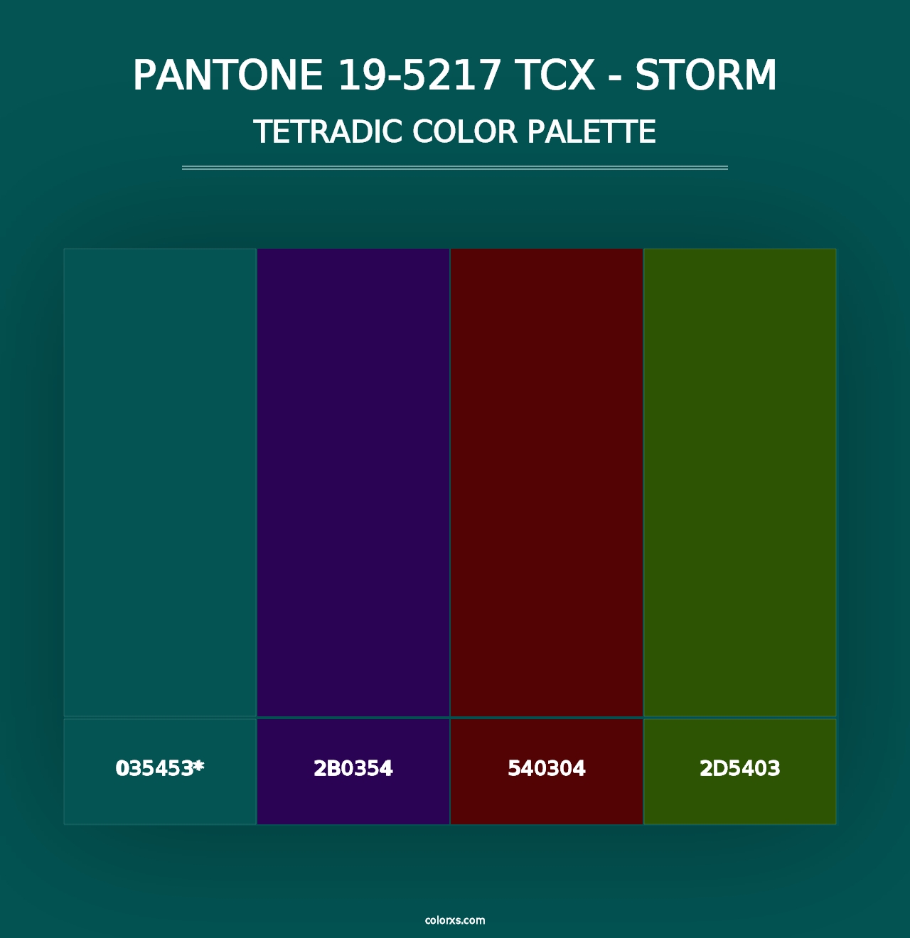 PANTONE 19-5217 TCX - Storm - Tetradic Color Palette