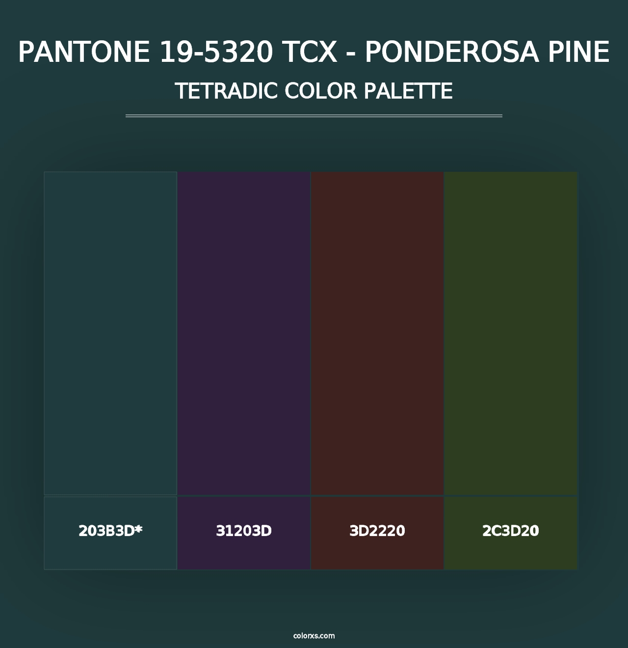 PANTONE 19-5320 TCX - Ponderosa Pine - Tetradic Color Palette