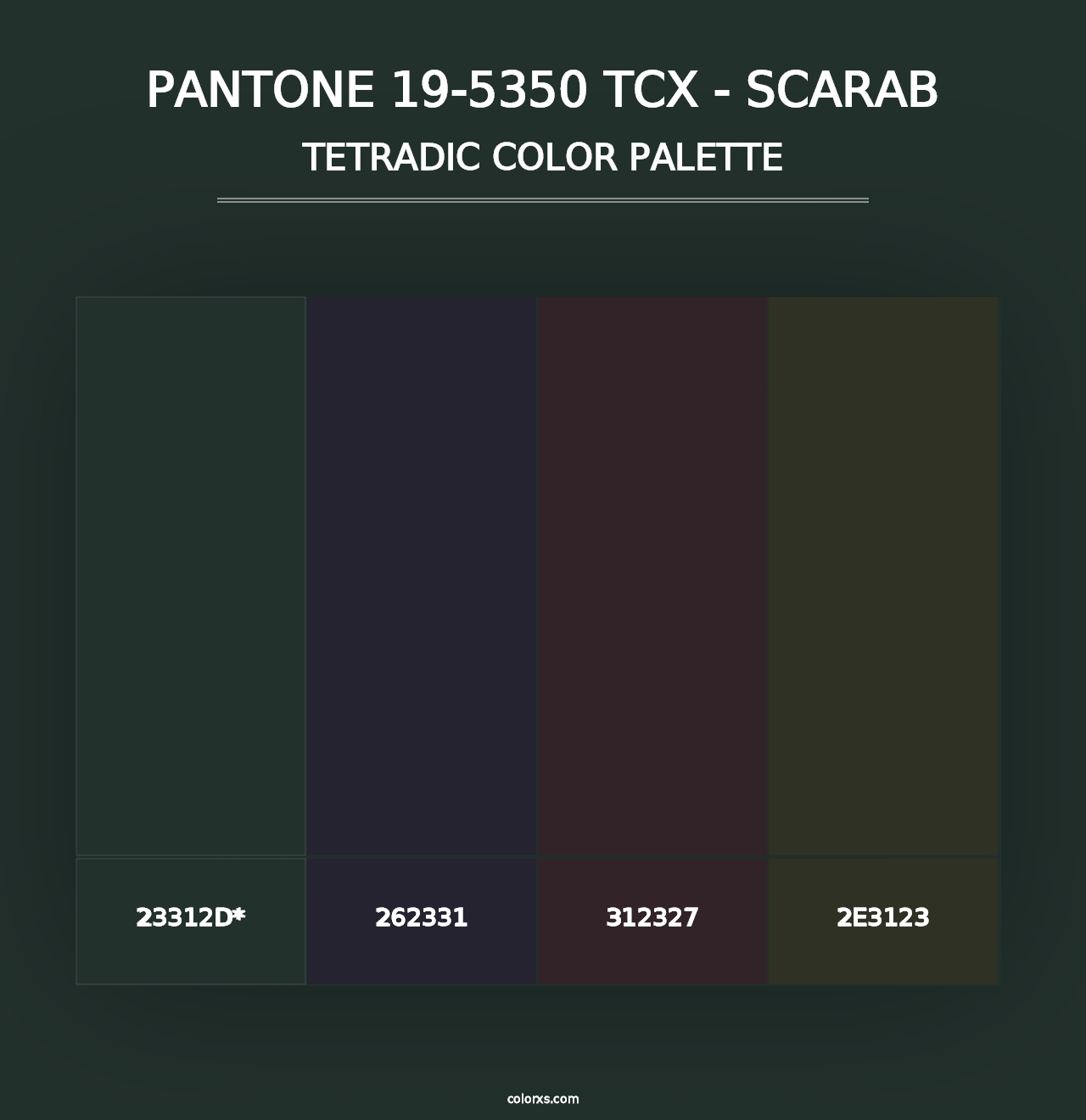 PANTONE 19-5350 TCX - Scarab - Tetradic Color Palette