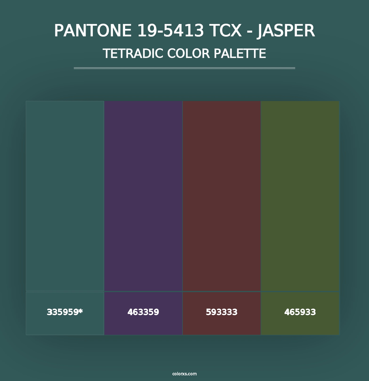 PANTONE 19-5413 TCX - Jasper - Tetradic Color Palette