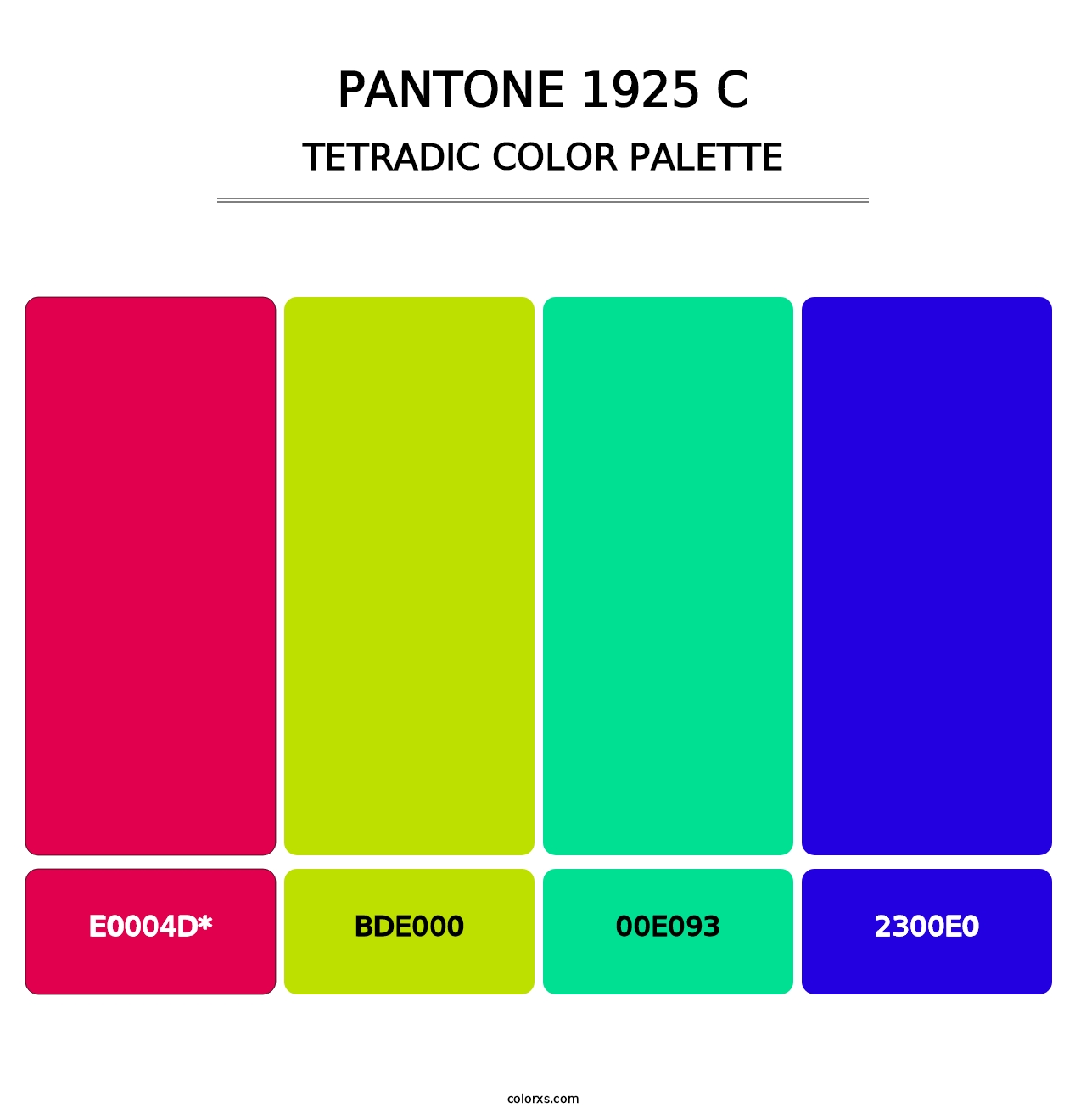 PANTONE 1925 C - Tetradic Color Palette