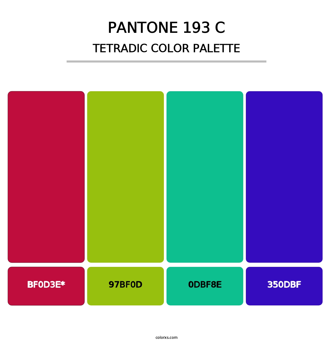 PANTONE 193 C - Tetradic Color Palette