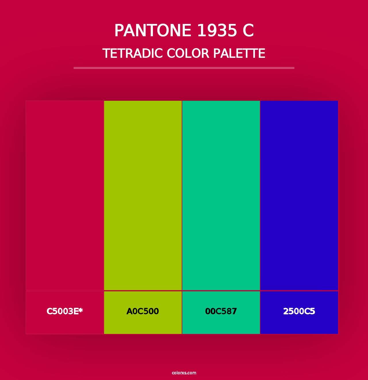 PANTONE 1935 C - Tetradic Color Palette