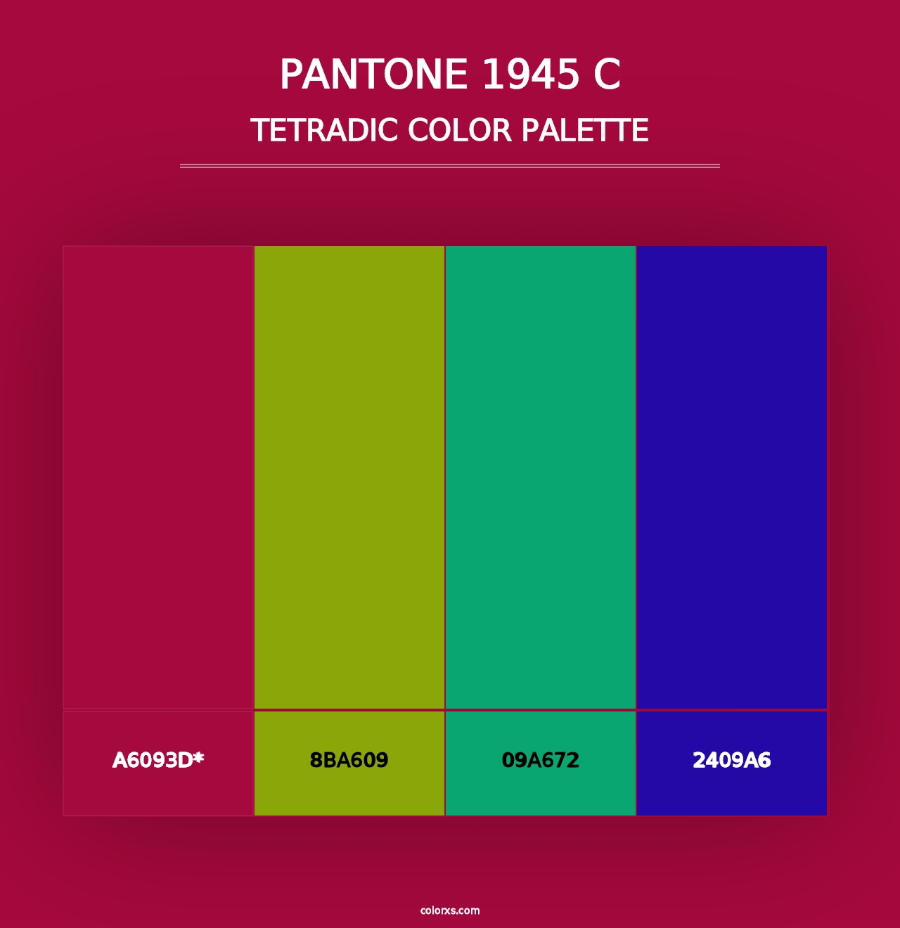 PANTONE 1945 C - Tetradic Color Palette