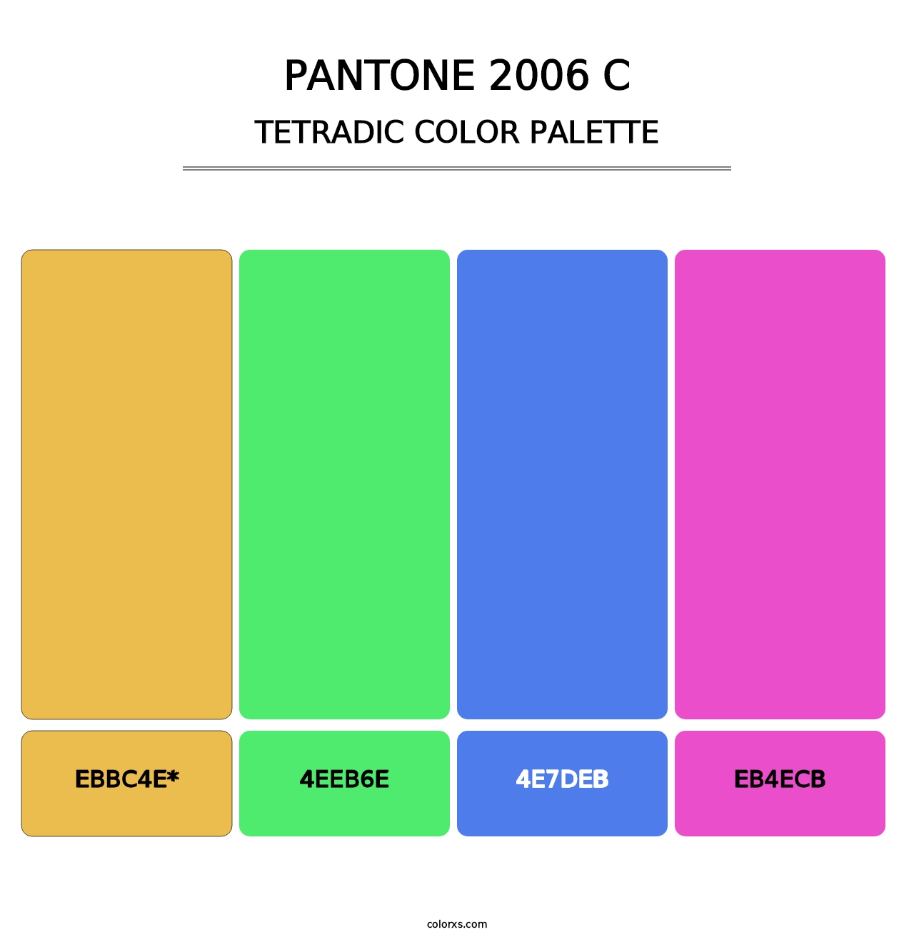 PANTONE 2006 C - Tetradic Color Palette